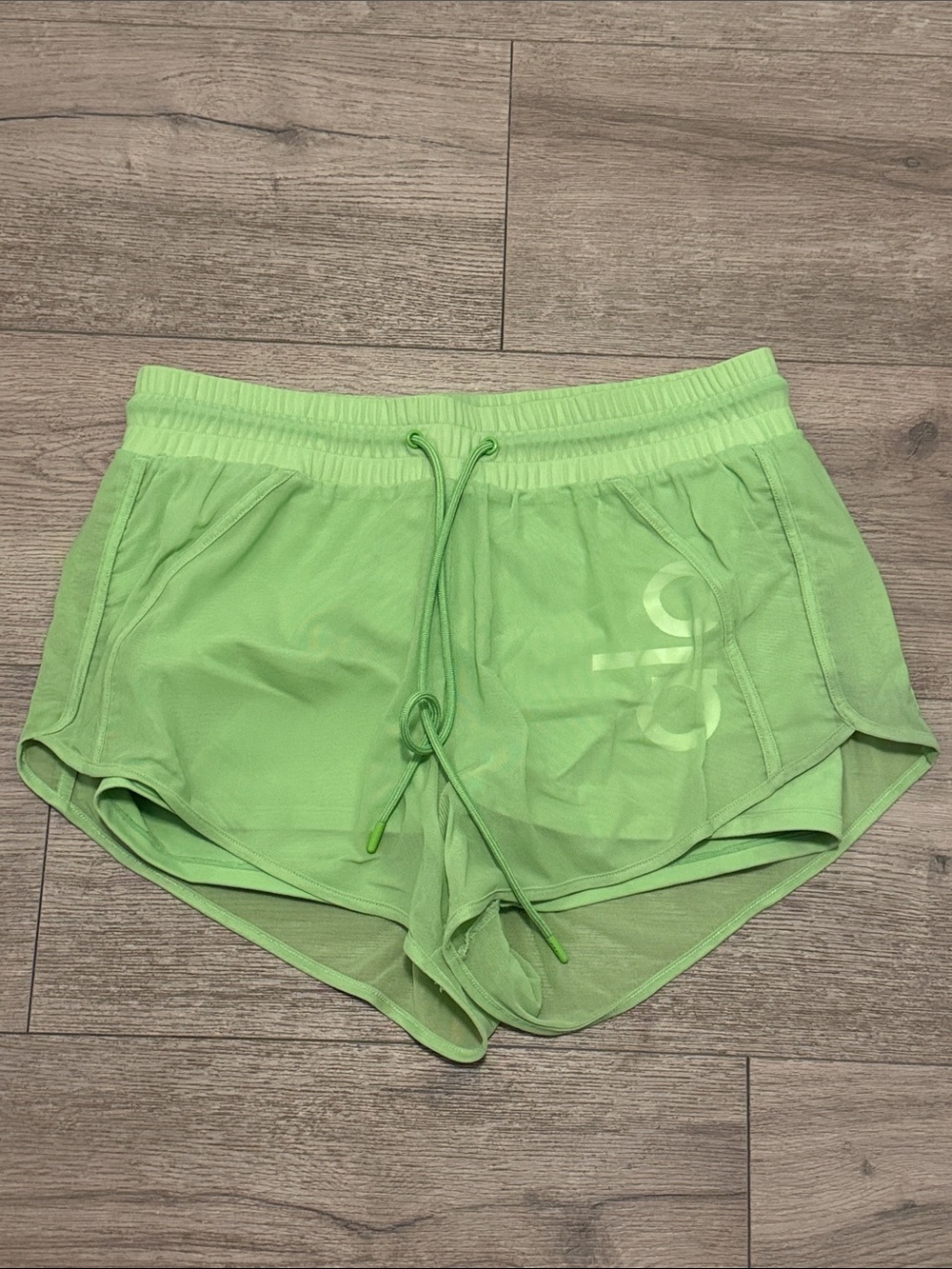 ALO Yoga Neon Lime Athletic Drawstring Shorts